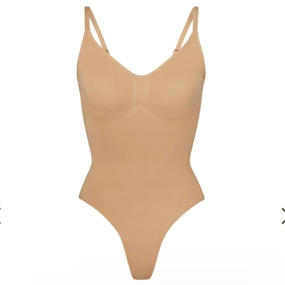 Skims XXS/XS Sculpting Thong Bodysuit Shapewear Ochre Tan NWOT MSRP $70 - Picture 1 of 5